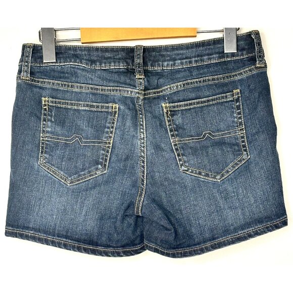Arizona Womens Jean Shorts Distressed Denim Button Zip Blue Size 5 Juniors - Picture 2 of 12